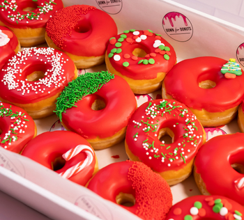 12 Pack Christmas Glazed Donuts Box