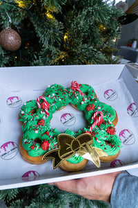 Christmas Donut Wreath Cake