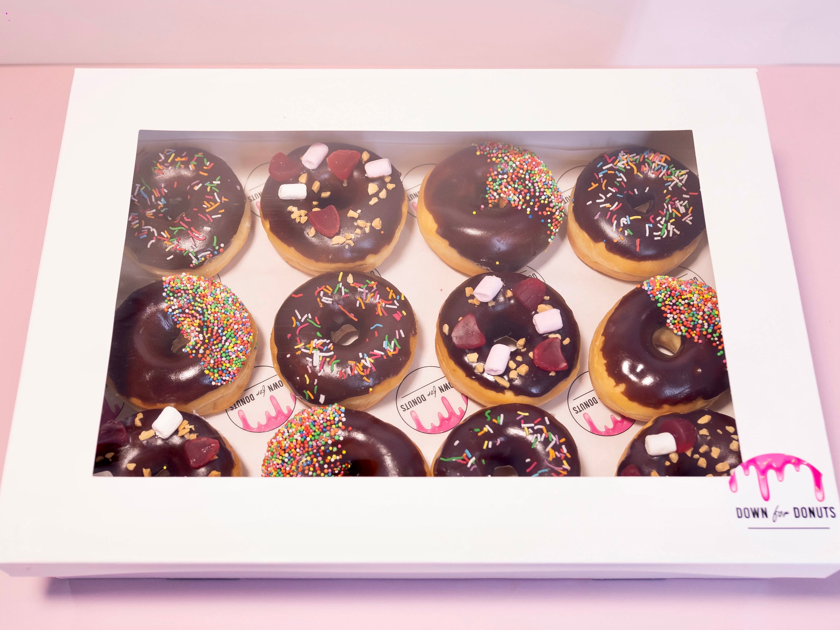 12 Chocolate Glazed Donuts