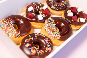 6 Chocolate Glazed Donuts